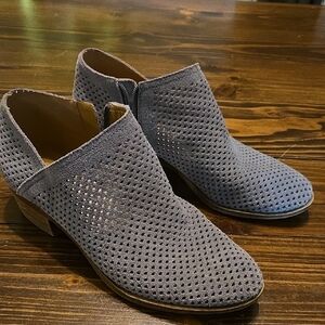 Lucky Brand Gray Perforated Ankle Booties